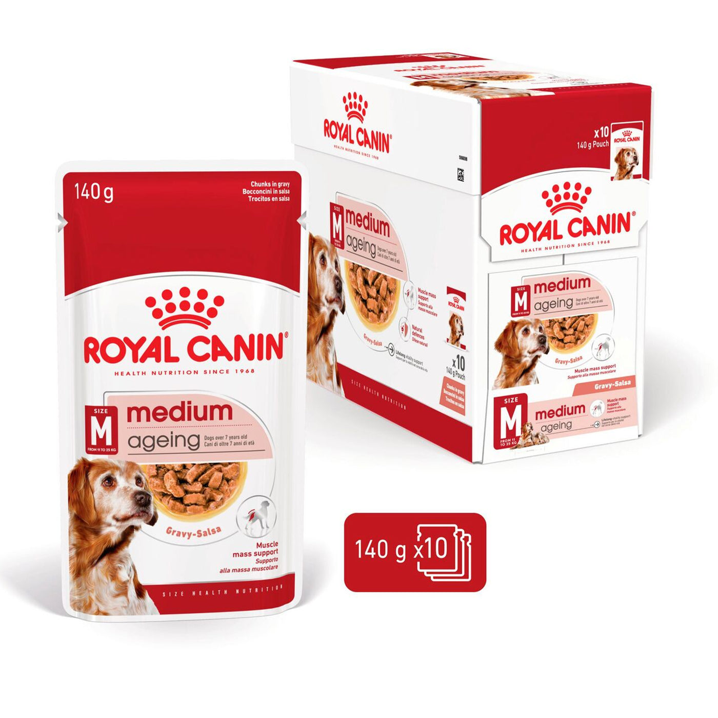 Royal Canin Medium Ageing 7+ Wet Dog Food (10 x 140g)