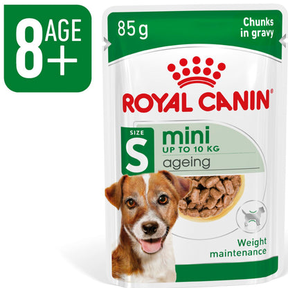 Royal Canin Mini Ageing 8+ Wet Dog Food Chunks in Gravy (12 x 85g)