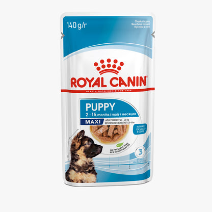 Royal Canin Puppy Maxi Breed Wet Dog Food Chunks in Gravy (10 x 140g)