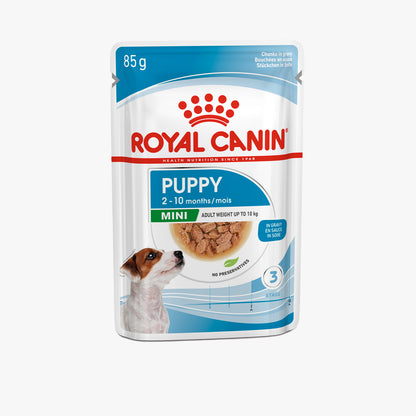 Royal Canin Puppy Mini Breed Wet Dog Food Chunks in Gravy (12 x 85g)