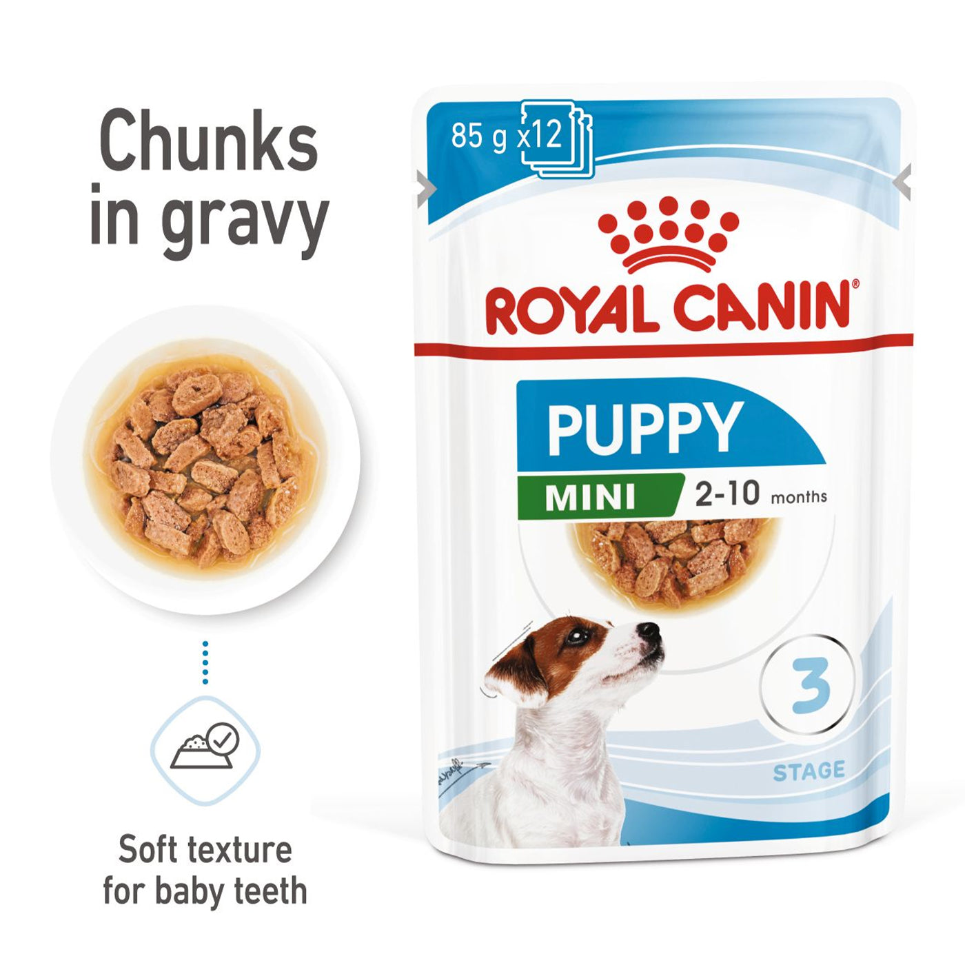 Royal Canin Puppy Mini Breed Wet Dog Food Chunks in Gravy (12 x 85g)