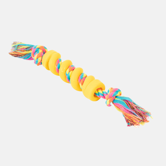Rubber & Rope Spiral Dog Toy