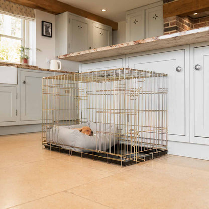 Discover Our Heavy-Duty Dog Crate With Savanna Stone Cosy & Calming Puppy Crate Bed Set! The Perfect Crate Bed For Pet Burrow. Available To Personalise Here at Lords & Labradors    