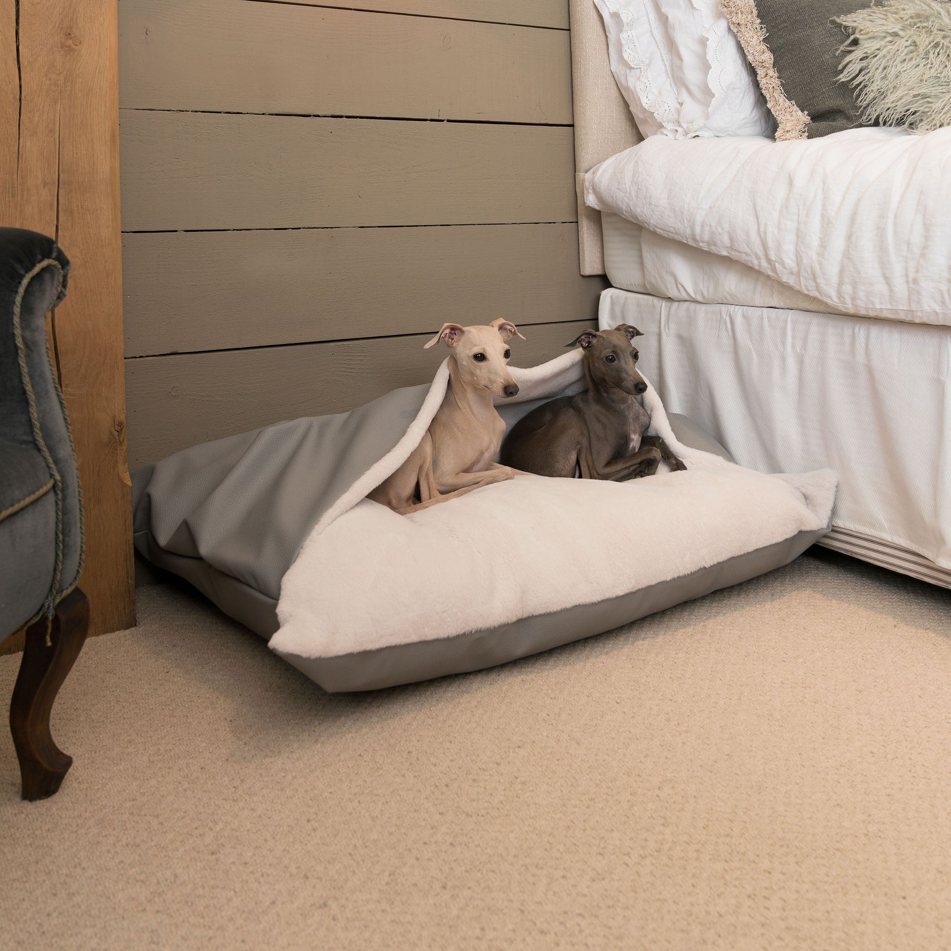 Discover The Perfect Burrow For Your Pet, Our Stunning Sleepy Burrow Dog Beds In Rhino Granite, Is The Perfect Bed Choice For Your Pet, Available Now at Lords & Labradors