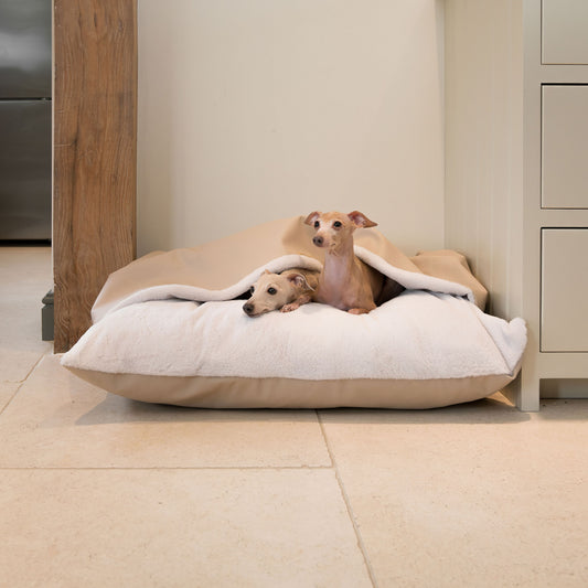 Discover The Perfect Burrow For Your Pet, Our Stunning Sleepy Burrow Dog Beds In Rhino Sand, Is The Perfect Bed Choice For Your Pet, Available Now at Lords & Labradors