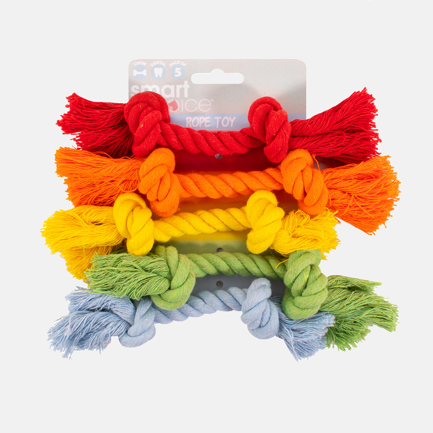 Small Dog & Puppy Rainbow Rope Tug Toys 5 Pack