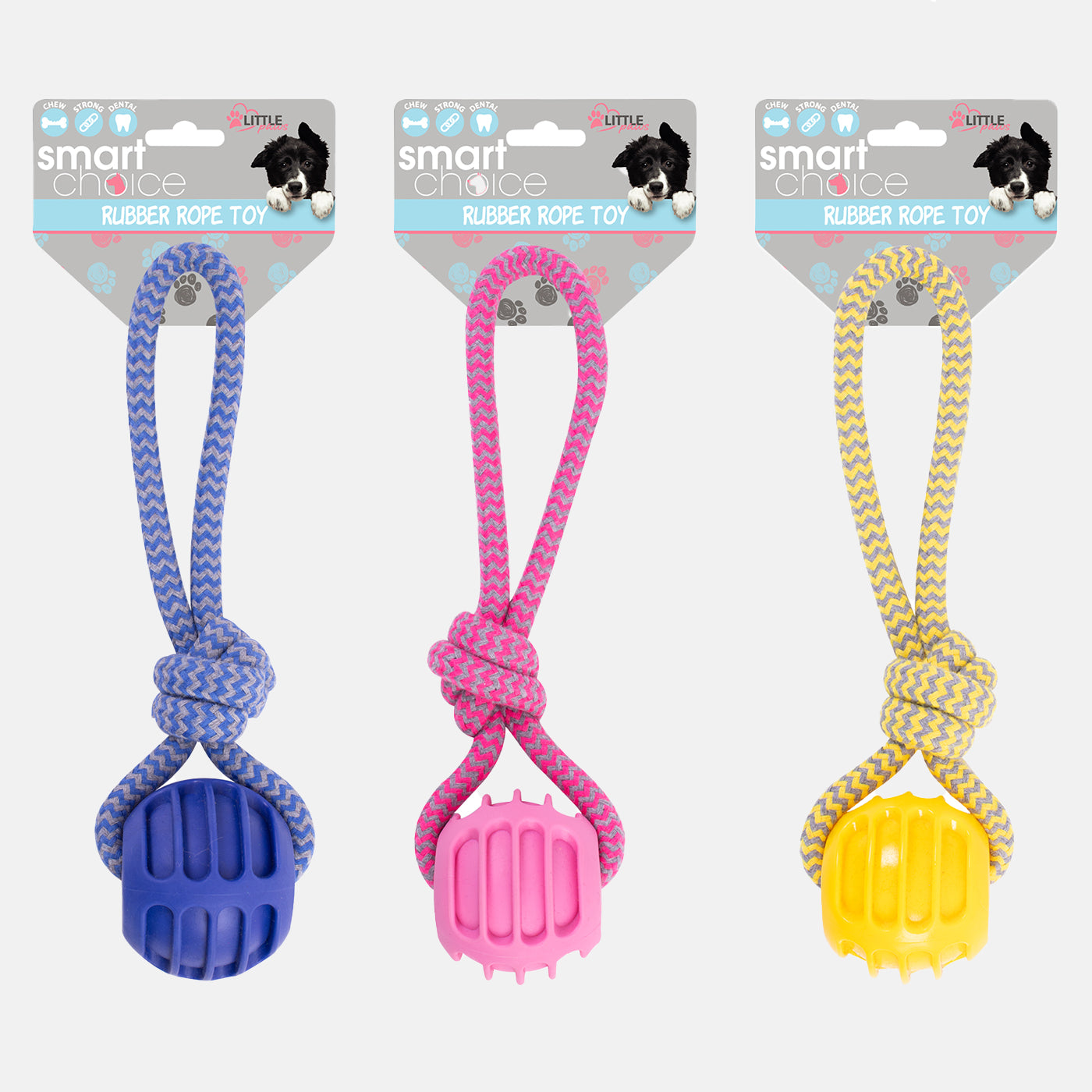 Small Dog & Puppy Rubber & Rope Tug Toy