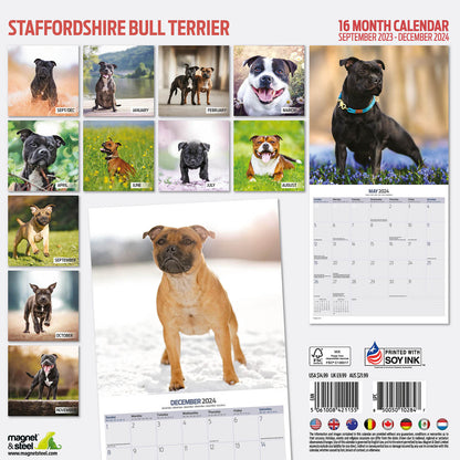Staffordshire Bull Terrier Traditional Calendar 2024