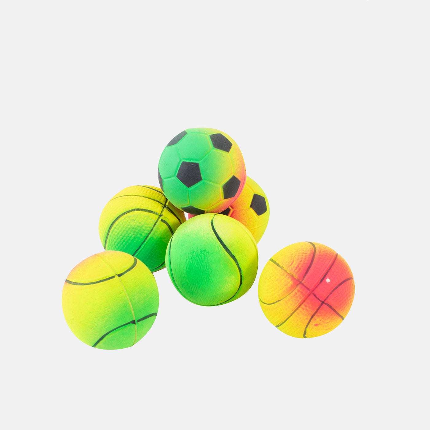 Summer Rainbow Rubber Balls 6 Pack