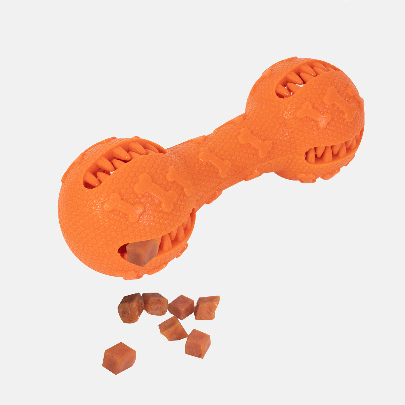 Treat Dispensing Rubber Dumbbell Dog Toy
