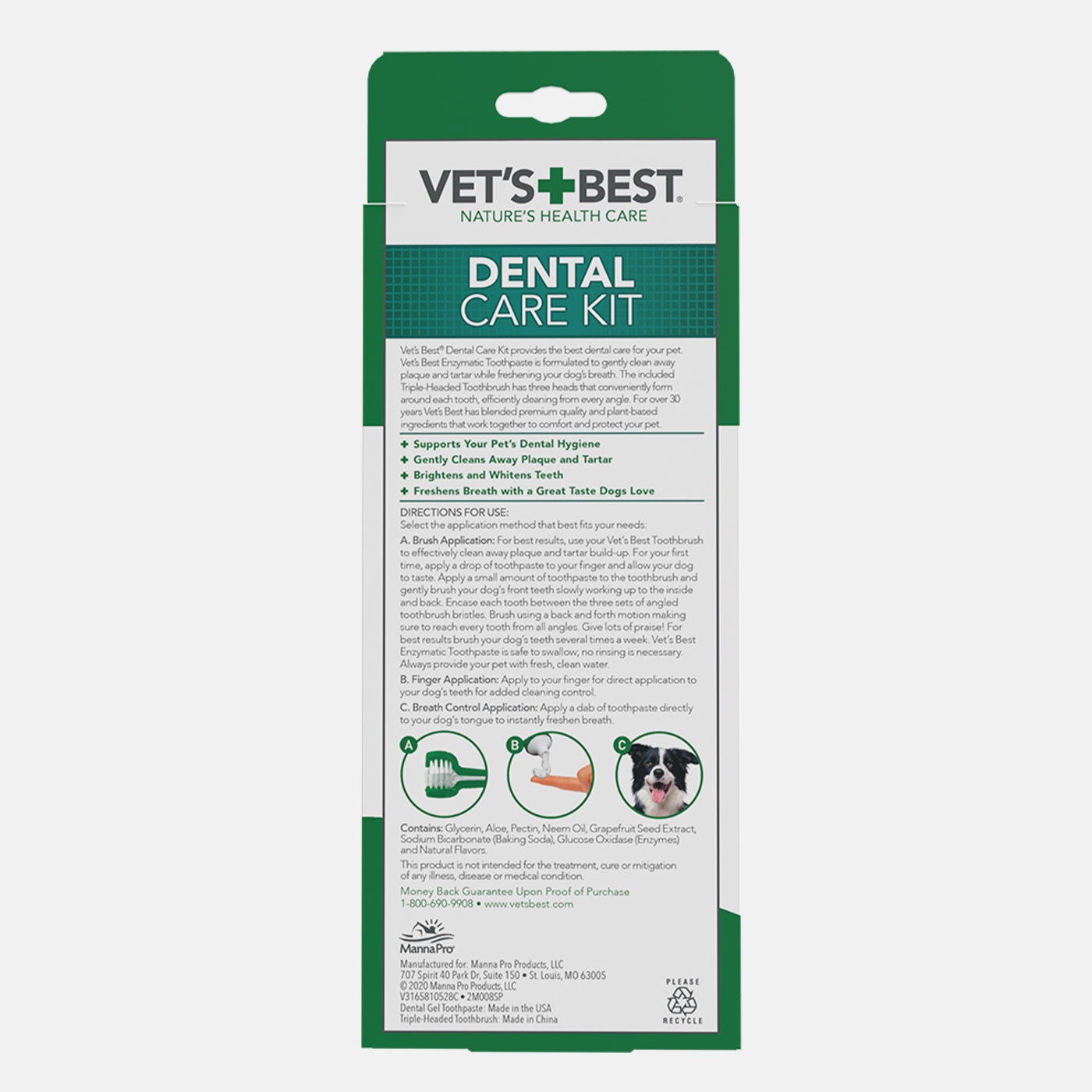 Vet's Best Dental Care Kit Gel and Toothbrush