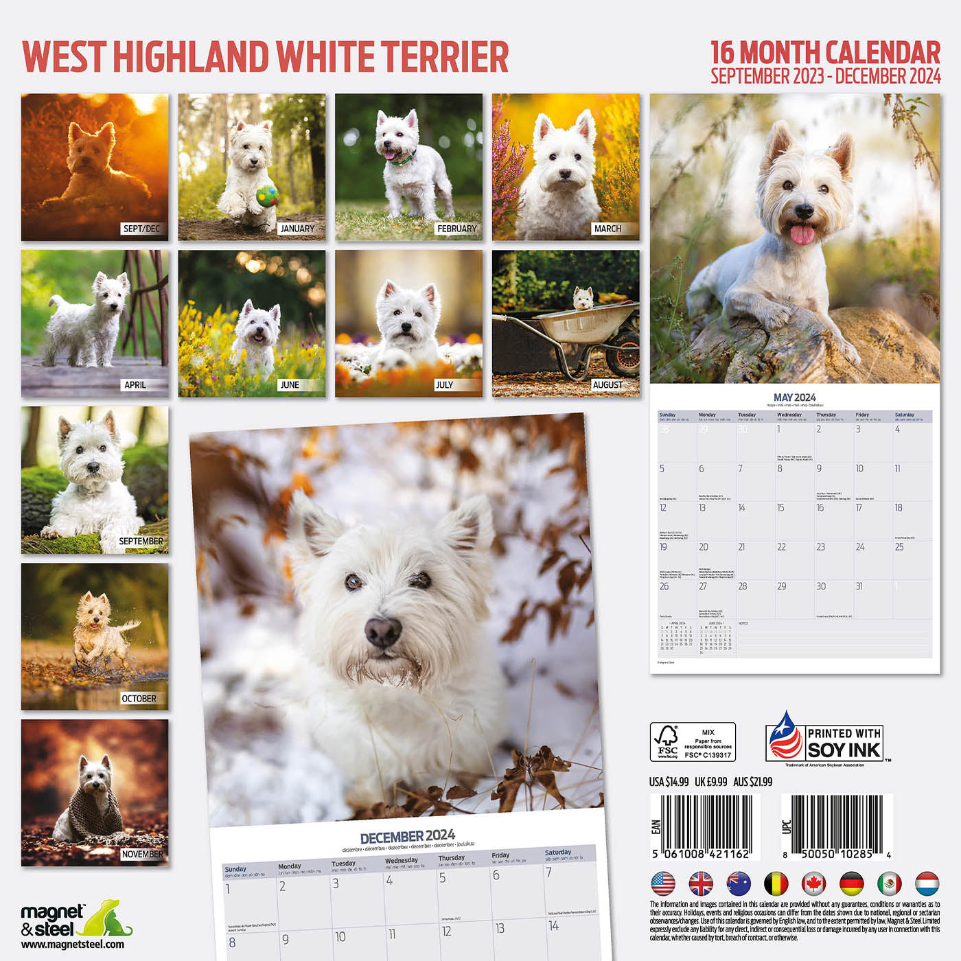 West Highland White Traditional Calendar 2024