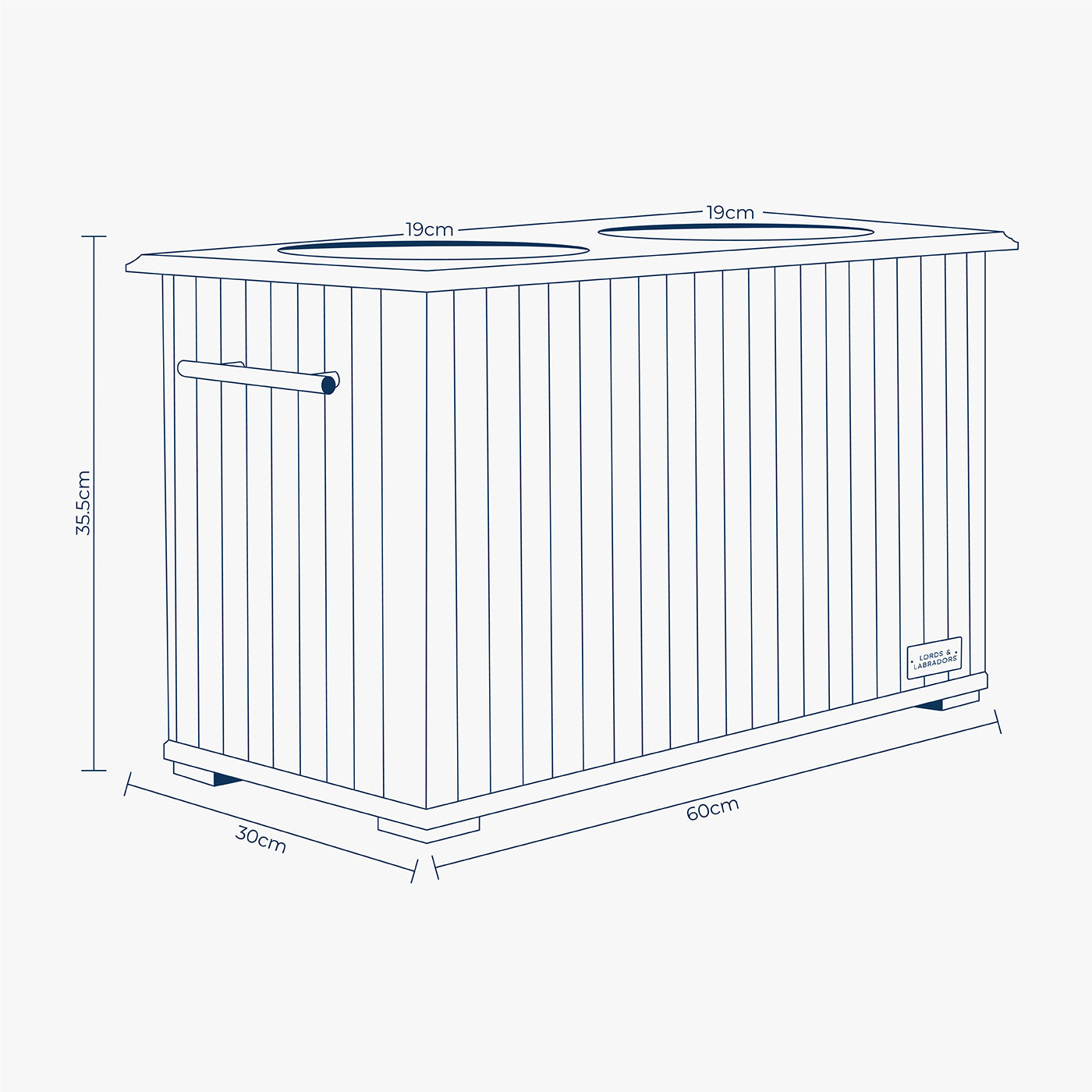 Wooden Pet Feeder in White by Lords & Labradors