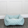 Box Bed For Dogs in Duck Egg Spot