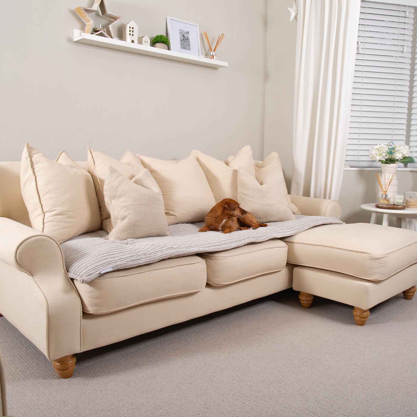 Lords & Labradors Light Grey Essentials Plush Sofa Topper