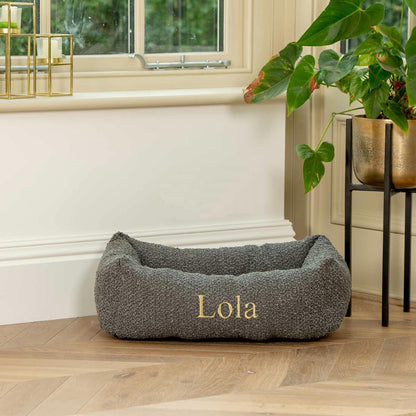 Cosy & Calming Puppy Crate Bed in Granite Bouclé