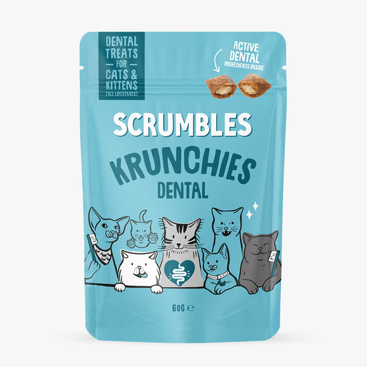 Scrumbles Krunchies Dental Pillow Cat Treats 60g