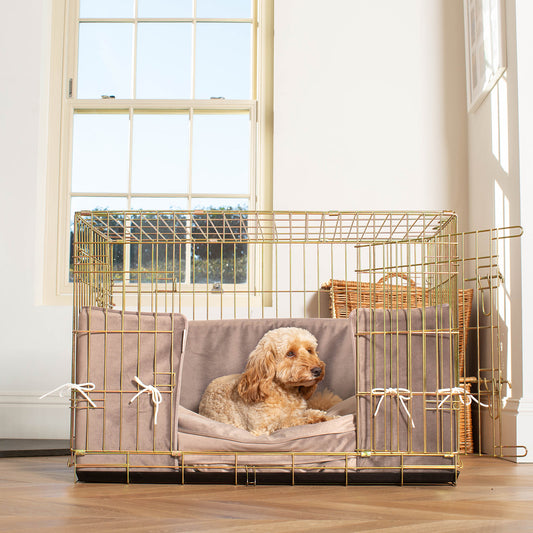 Dog Crate Bumper in Clay Velvet by Lords & Labradors
