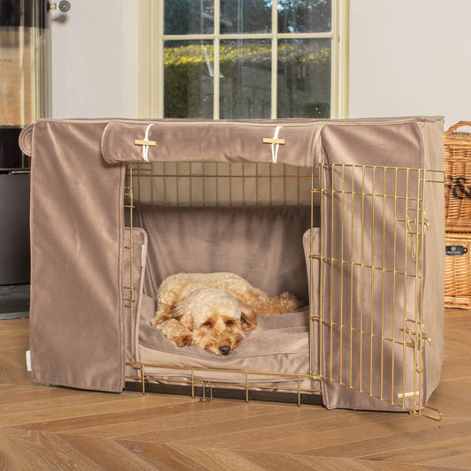 Dog Crate Set In Clay Velvet by Lords & Labradors