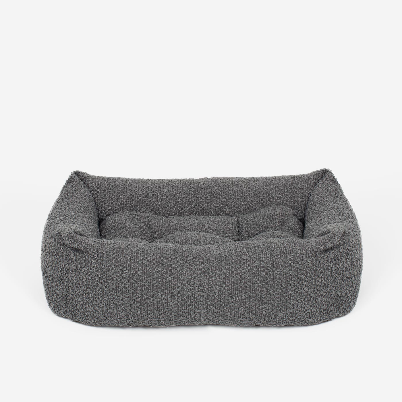 Discover Our Heavy-Duty Dog Crate With Granite Bouclé Cosy & Calming Puppy Crate Bed Set! The Perfect Crate Bed For Pet Burrow. Available To Personalise Here at Lords & Labradors 