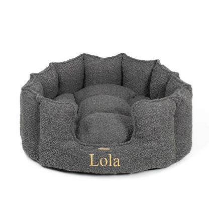 High Wall Granite Bouclé Bed For Dogs