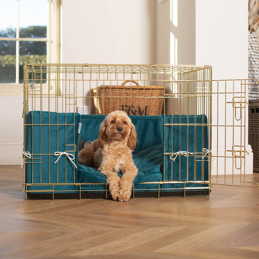 Dog Crate Bumper in Marine Velvet by Lords & Labradors