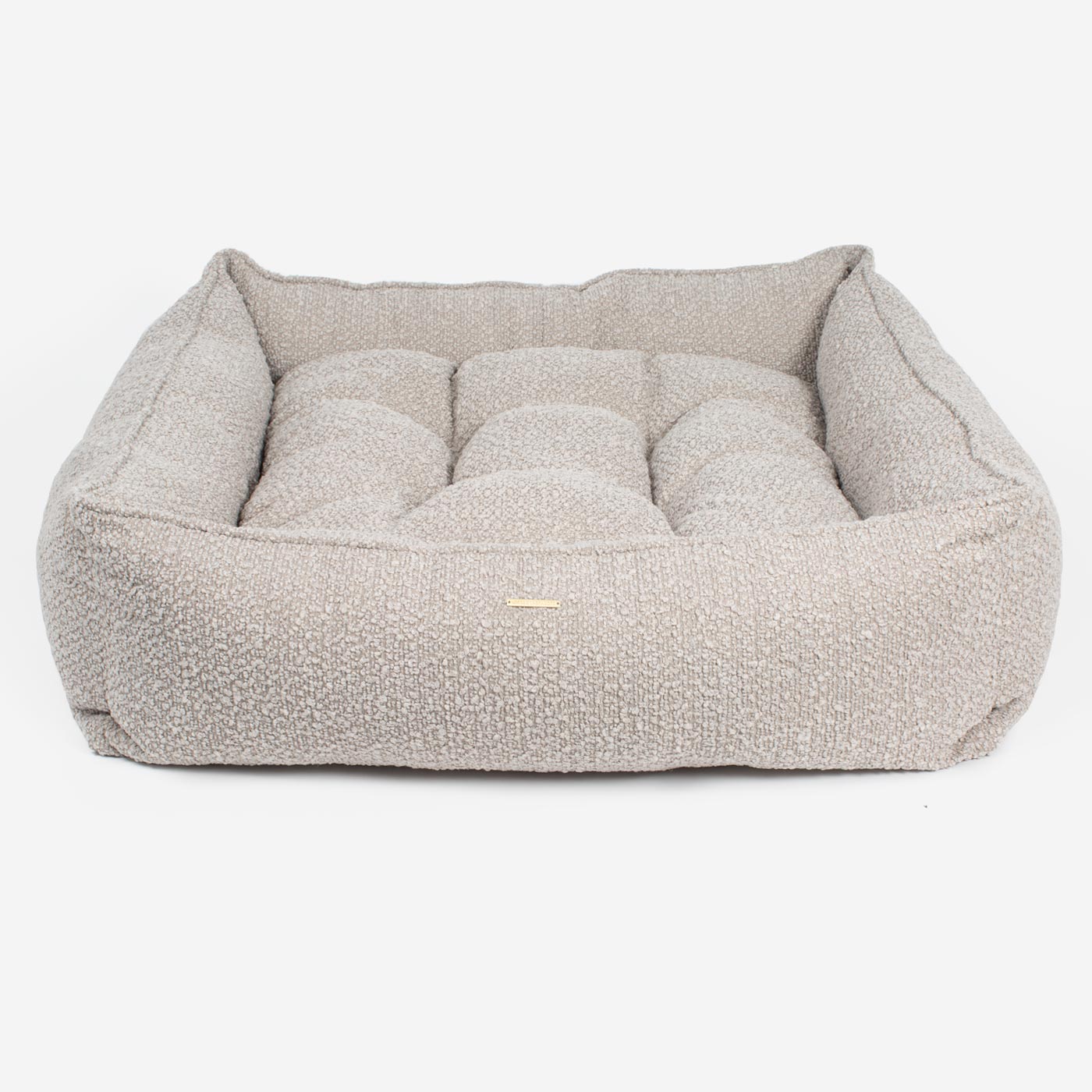 [cLuxury Handmade Box Bed For Dogs in Mink Boucle, Perfect For Your Pets Nap Time! Available To Personalise at Lords & Labradors