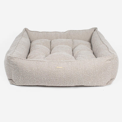 [cLuxury Handmade Box Bed For Dogs in Mink Boucle, Perfect For Your Pets Nap Time! Available To Personalise at Lords & Labradors