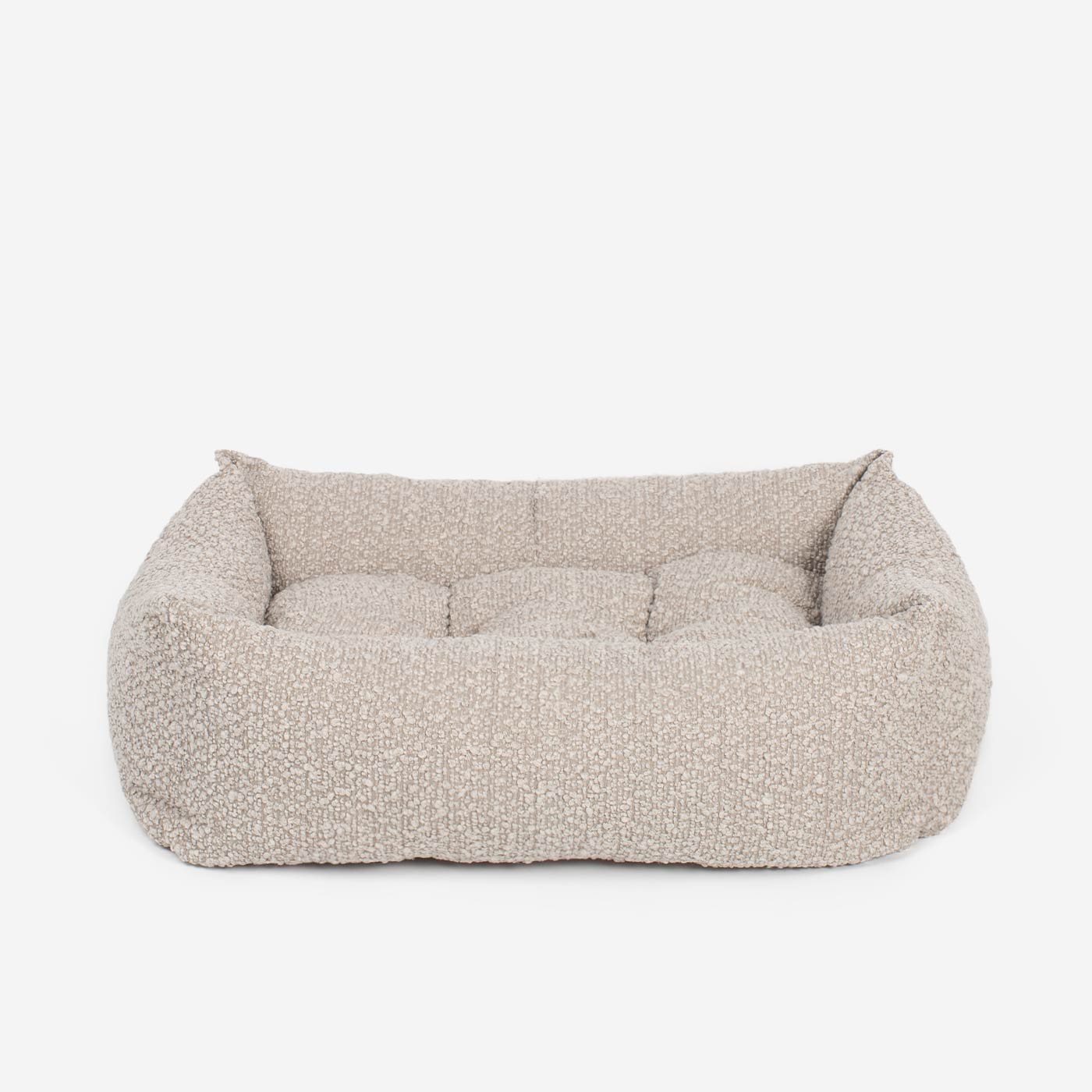  Cosy & Calm Puppy Crate Bed, The Perfect Dog Crate Accessory For The Ultimate Dog Den! In Stunning Mink Bouclé! Available To Personalise at Lords & Labradors 