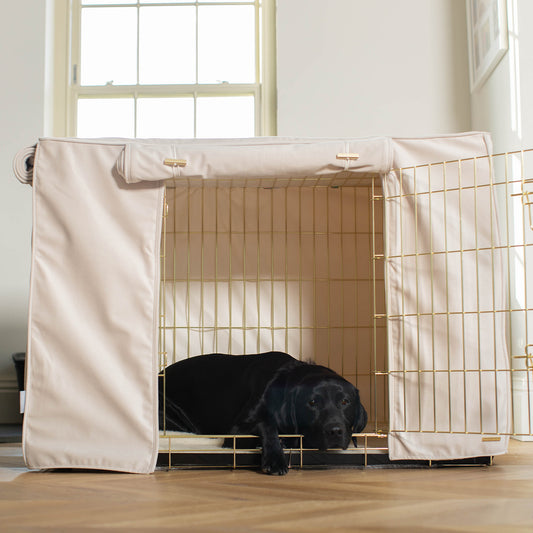 Dog Crate with Crate Cover in Oyster Velvet by Lords & Labradors