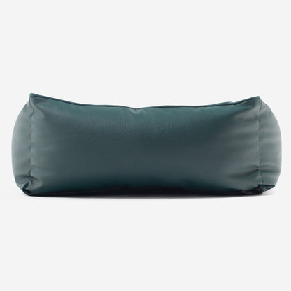 [color:forest] Luxury Handmade Box Bed in Rhino Tough Faux Leather, in Forest Green, Perfect For Your Pets Nap Time! Available To Personalise at Lords & Labradors