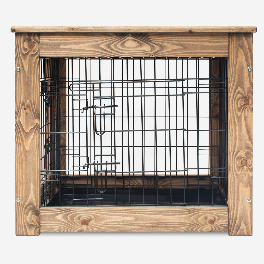 Live Edge Wooden Dog Crate With Web Browser Integration Reference: Wooden Rustic Dog Crate Surround Dog Crate