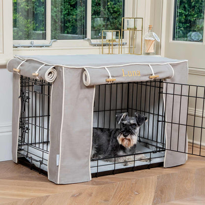 Dog Crate Cover In Savanna Stone by Lords & Labradors