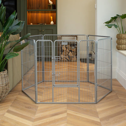 Imperfect 80cm High Puppy Play Pen in Grey by Lords & Labradors