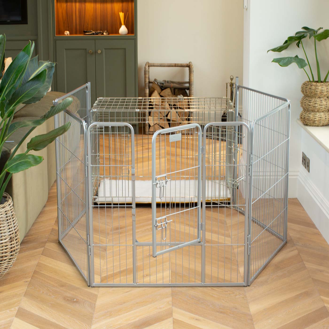 Imperfect 80cm High Puppy Play Pen in Grey by Lords & Labradors