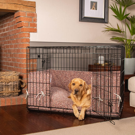 Dog Crate with Cushion & Bumper in Rose Quartz Minerals by Lords & Labradors