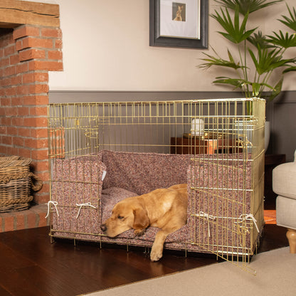 Dog Crate with Cushion & Bumper in Rose Quartz Minerals by Lords & Labradors
