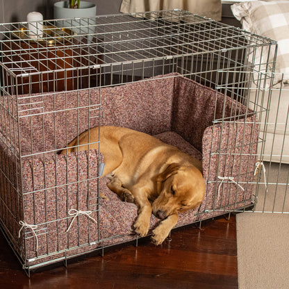 Dog Crate with Cushion & Bumper in Rose Quartz Minerals by Lords & Labradors