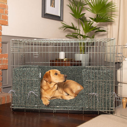 Dog Crate with Cushion & Bumper in Emerald Minerals by Lords & Labradors