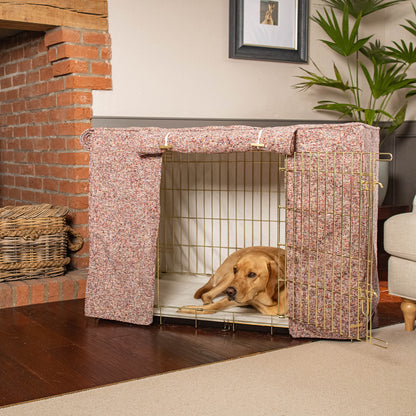 Dog Crate with Crate Cover in Rose Quartz Minerals by Lords & Labradors
