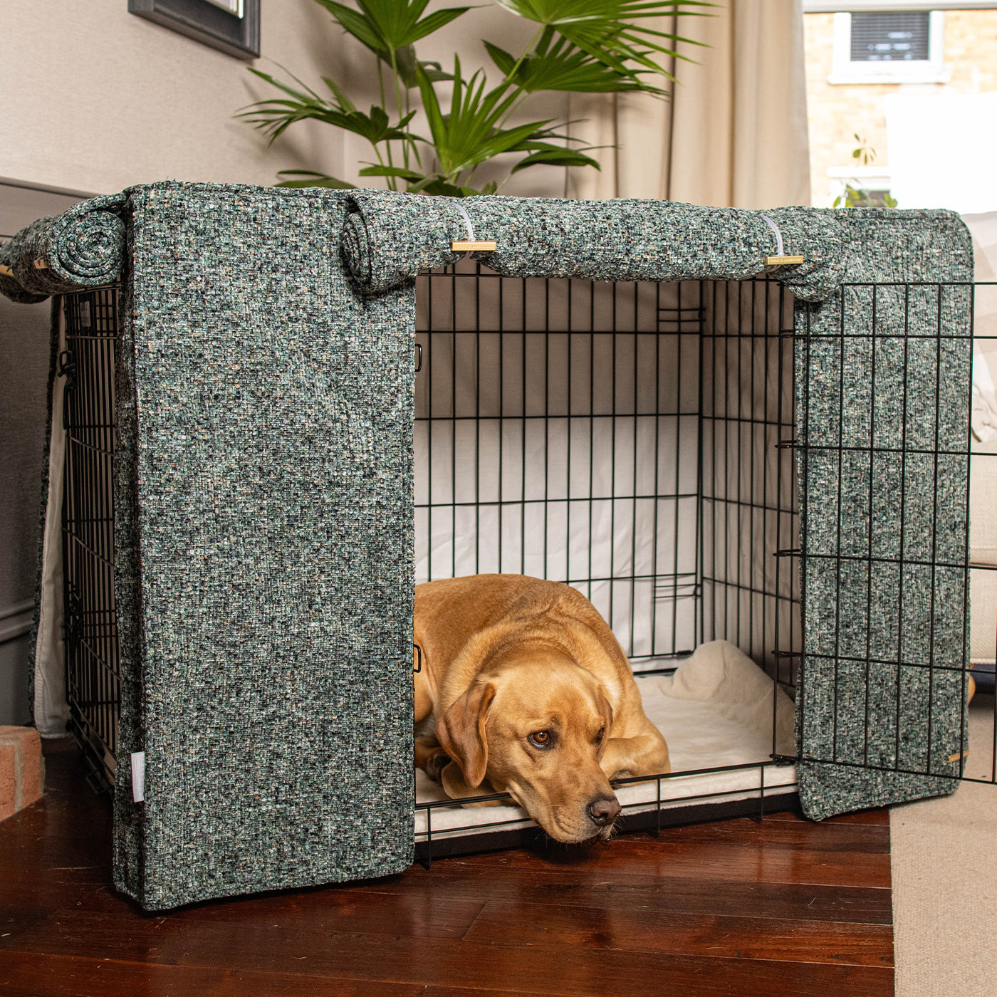 Dog Crate with Crate Cover in Emerald Minerals by Lords & Labradors