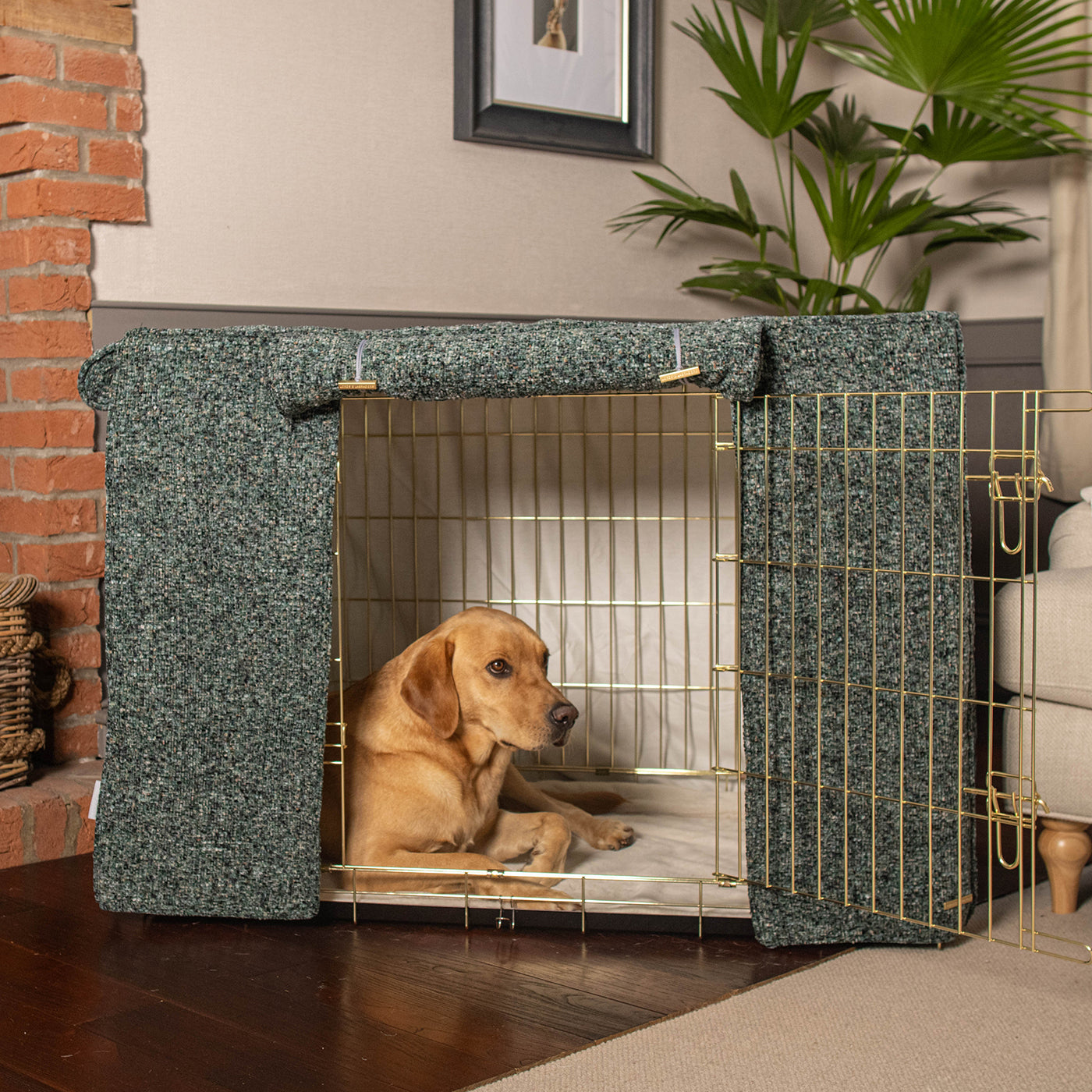 Dog Crate with Crate Cover in Emerald Minerals by Lords & Labradors