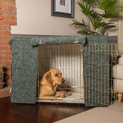 Dog Crate with Crate Cover in Emerald Minerals by Lords & Labradors