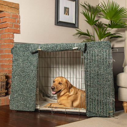 Dog Crate with Crate Cover in Emerald Minerals by Lords & Labradors