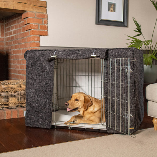 Dog Crate Cover In Obsidian Minerals by Lords & Labradors
