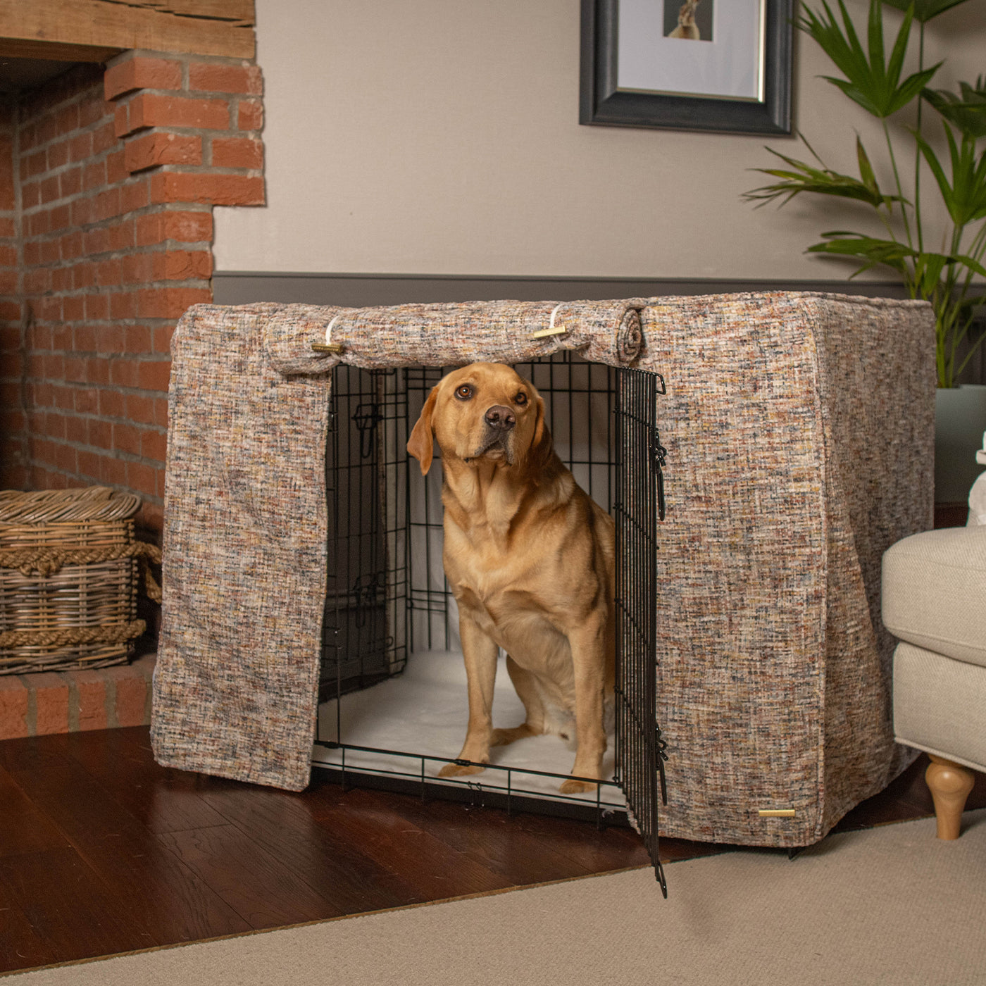Dog Crate with Crate Cover in Opal Minerals by Lords & Labradors