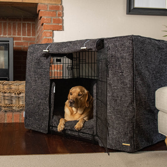 Dog Crate Set In Obsidian Minerals by Lords & Labradors