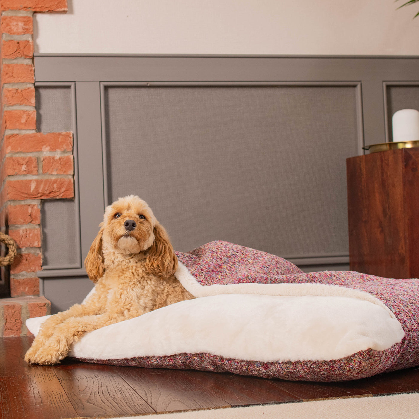 Sleepy Burrows Bed With Removable Cover In Rose Quartz Minerals by Lords & Labradors