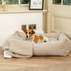 Box Bed For Dogs in Mink Bouclé by Lords & Labradors