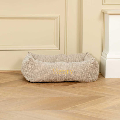 Cosy & Calming Puppy Crate Bed in Mink Bouclé